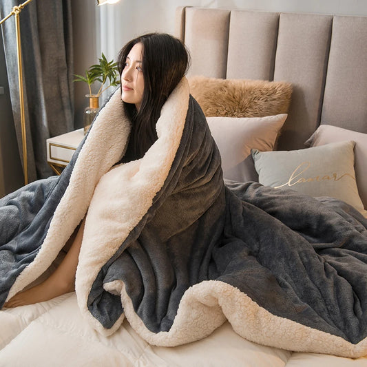 Warm Wool Throw Bed Blanket