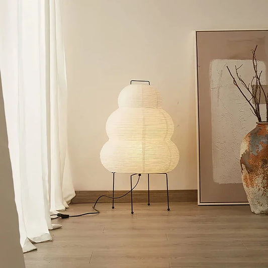Japanese White Paper Table Lamp